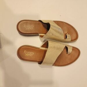 Franco Sarto Gold Leather Sandals SZ 11